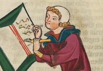 Universitätsbibliothek Heidelberg, Cod. Pal. germ. 848, Große Heidelberger Liederhandschrift (Codex Manesse), fol. 383 Universitätsbibliothek Heidelberg, Cod. Pal. germ. 848, Große Heidelberger Liederhandschrift (Codex Manesse), fol. 383