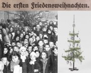 Weihnachtsfeier für Waisenkinder © Wiener Bilder, 29.12.1918, S. 9. ANNO/Österreichische Nationalbibliothek. / Weihnachtsbaum aus Gänsefedern © Landessammlungen Niederösterreich, Foto: Rocco Leuzzi.